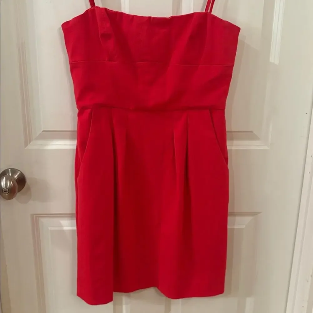 BCBGMaxAzria Vibrant Red Strapless Mini Dress Size 8 - Picture 2 of 7